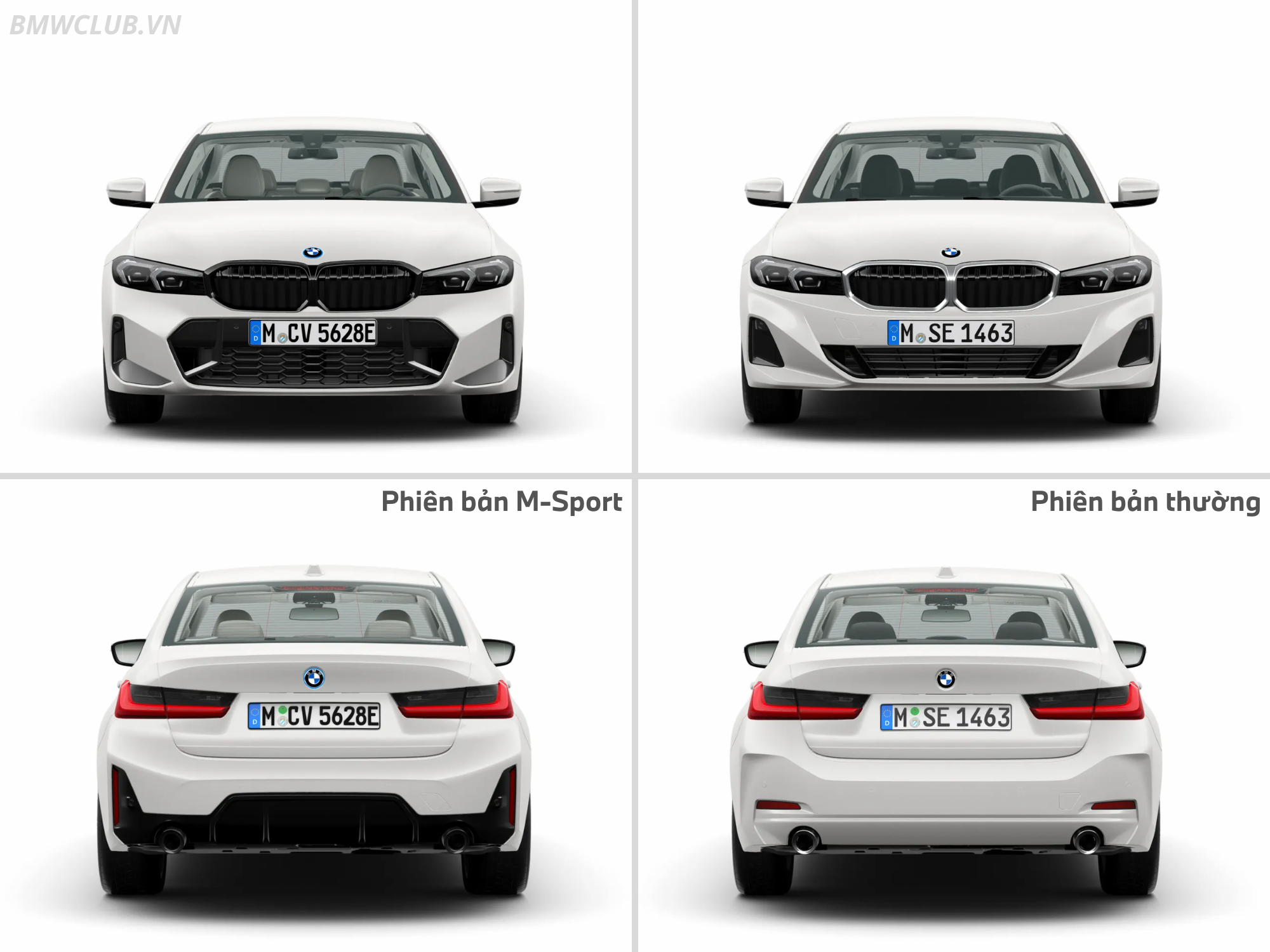 So sánh ngoại hình BMW 3 Series G20 Facelift các phiên bản, và với bản Pre-Facelift