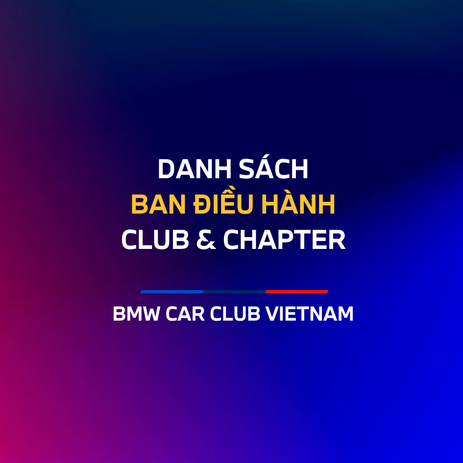 Danh sách ban điều hành BMW Car Club Vietnam