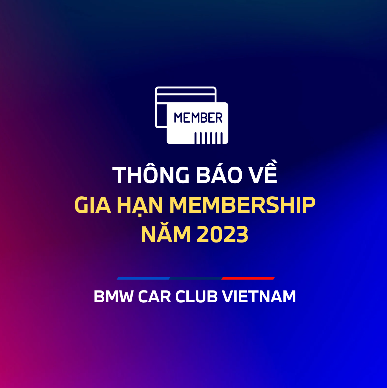 Thông báo về gia hạn Membership BMWCCV năm 2023