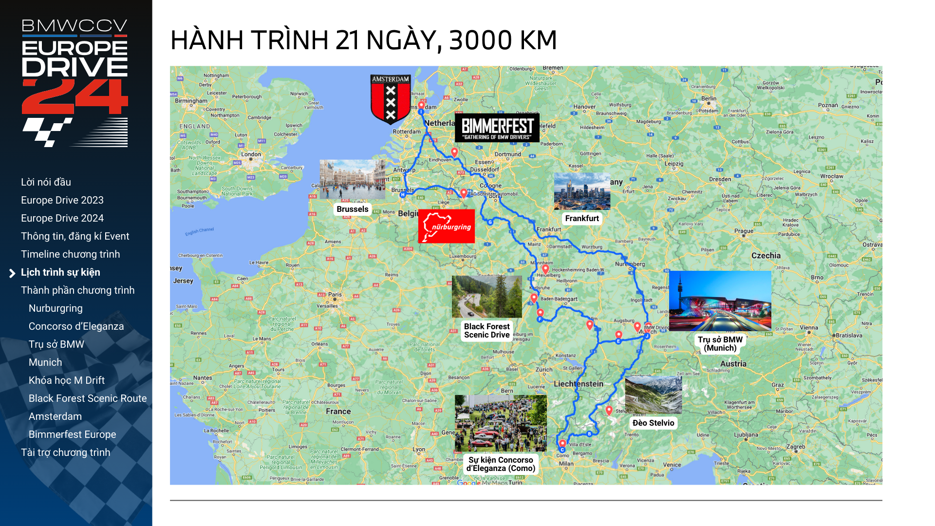 Thông báo chương trình trải nghiệm Châu Âu - Europe Drive 2024 của BMW Car Club Vietnam