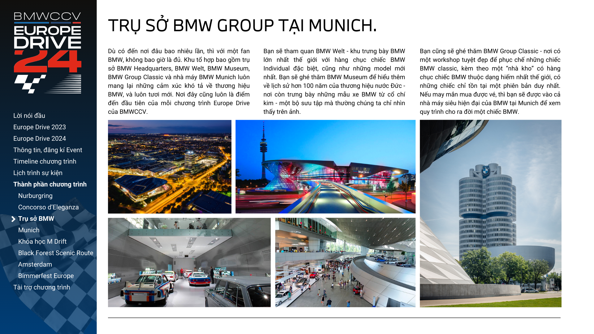 Thông báo chương trình trải nghiệm Châu Âu - Europe Drive 2024 của BMW Car Club Vietnam