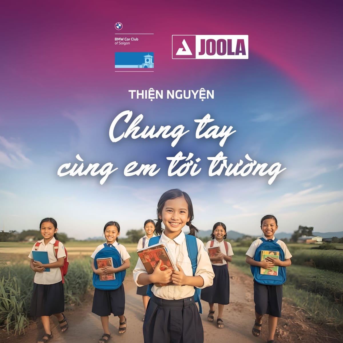 Thông báo thiện nguyện: Chung tay cùng em đến trường - BMW Club of Saigon kết hợp cùng JOOLA Vietnam